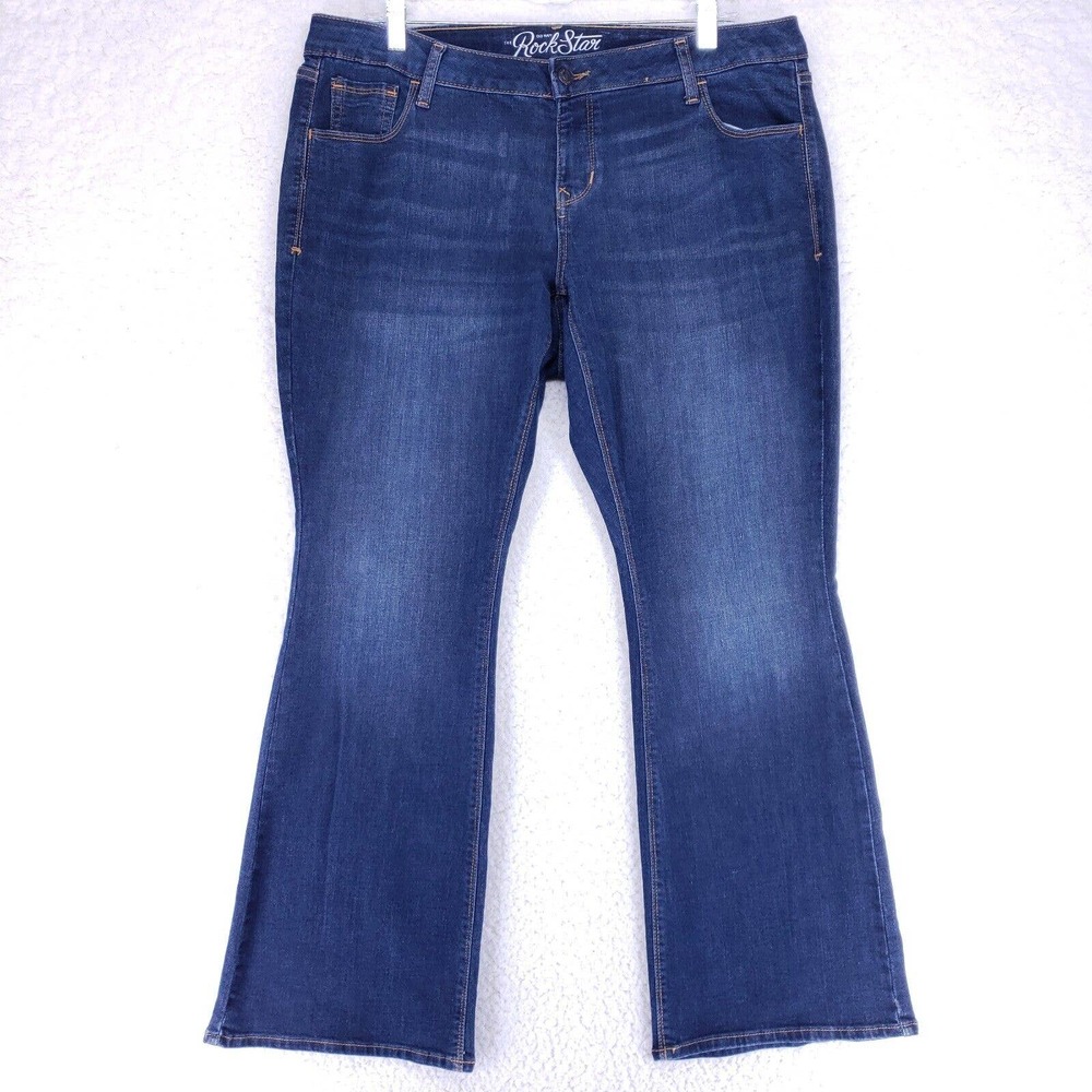 OLD NAVY Rockstar Blue Jeans Womens Size 18 Mid Rise Soft Denim Casual Pants